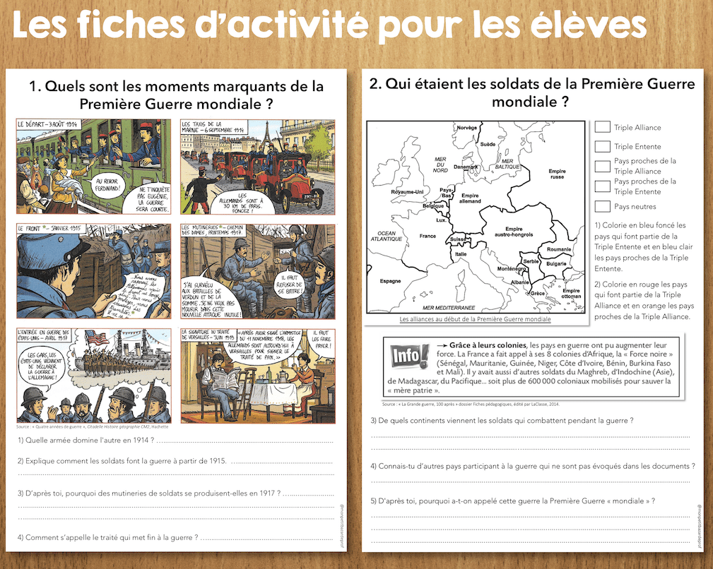 Contrôle Avec Corrigé Sur La Première Guerre Mondiale La Première Guerre mondiale – séquence et outils