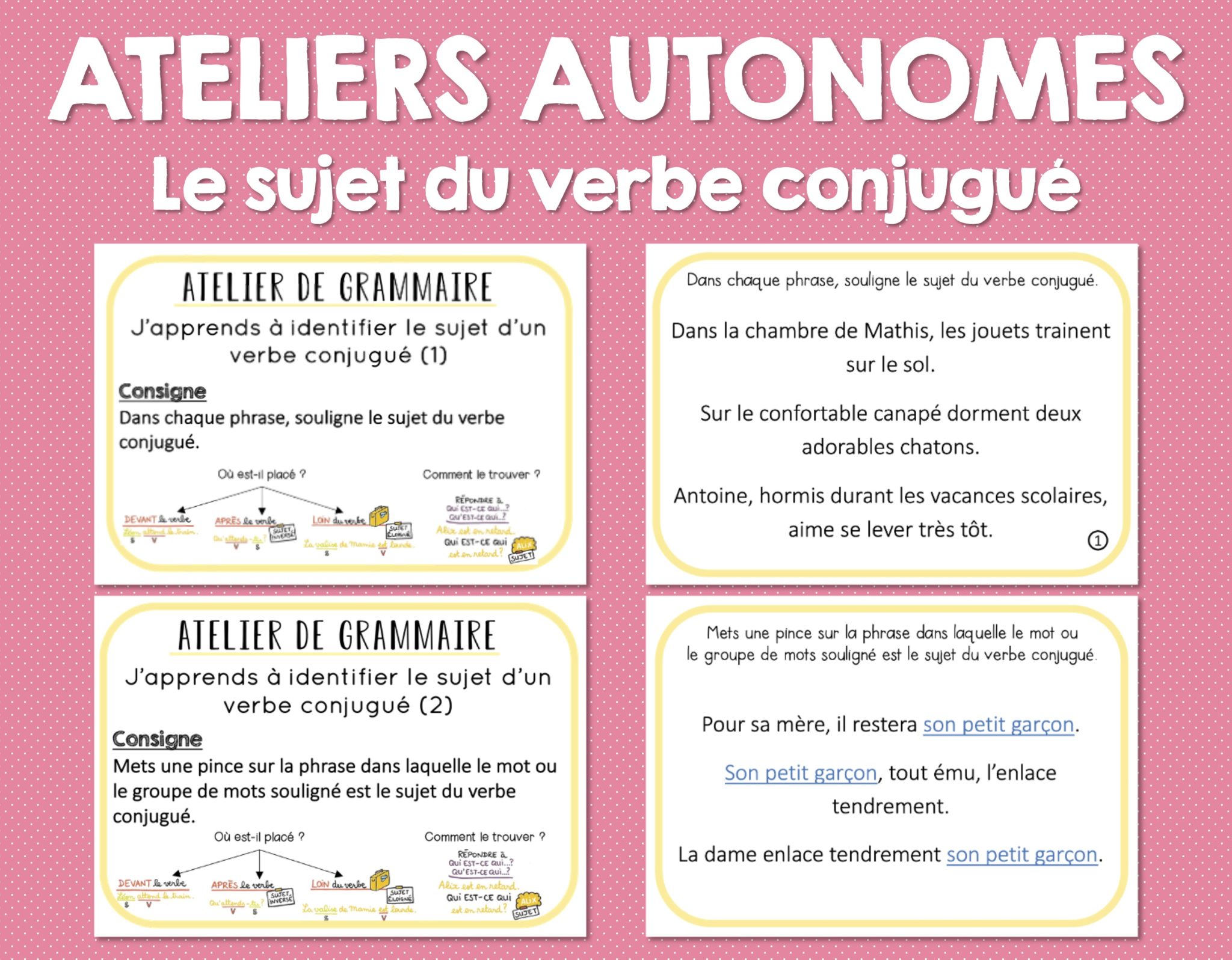 Exercice Sujet Du Verbe Ce1 www.monpetitbazardeprof.com