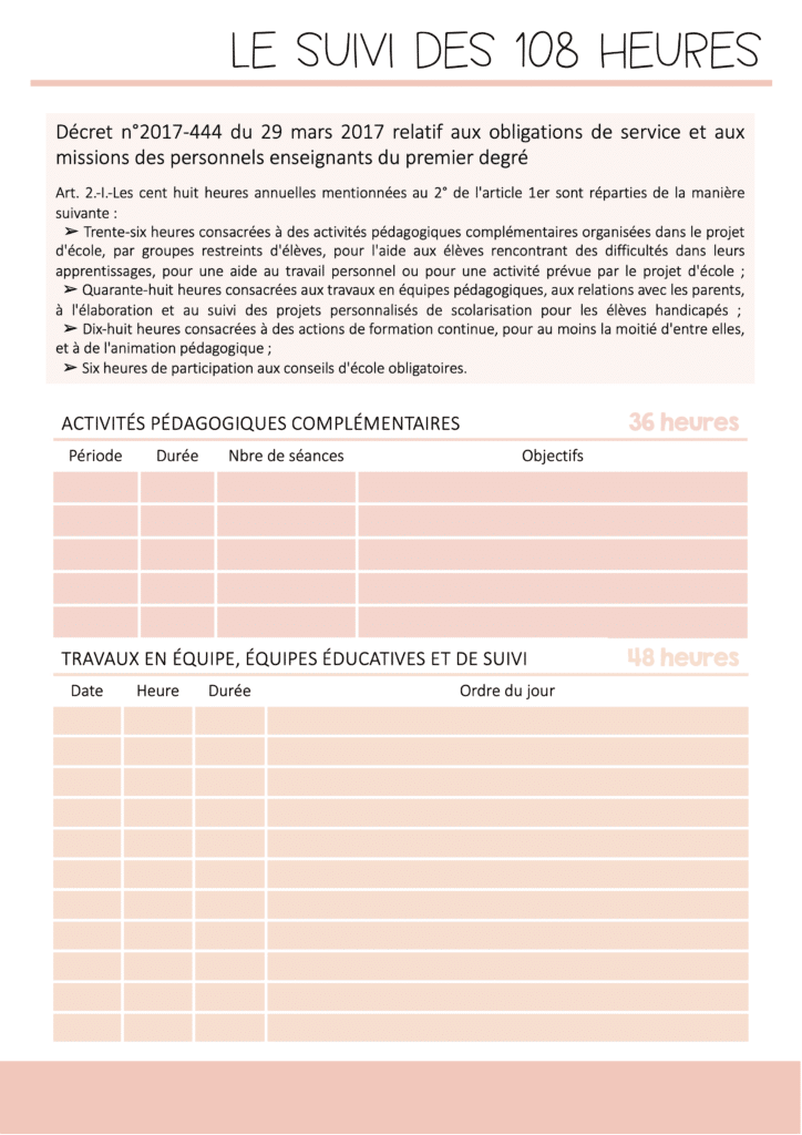 Agenda de professeur des écoles A4 2023-2024: Agenda planner organiseur  carnet de bord | Cahier journal enseignant | Suivi des 108 heures, des  élèves