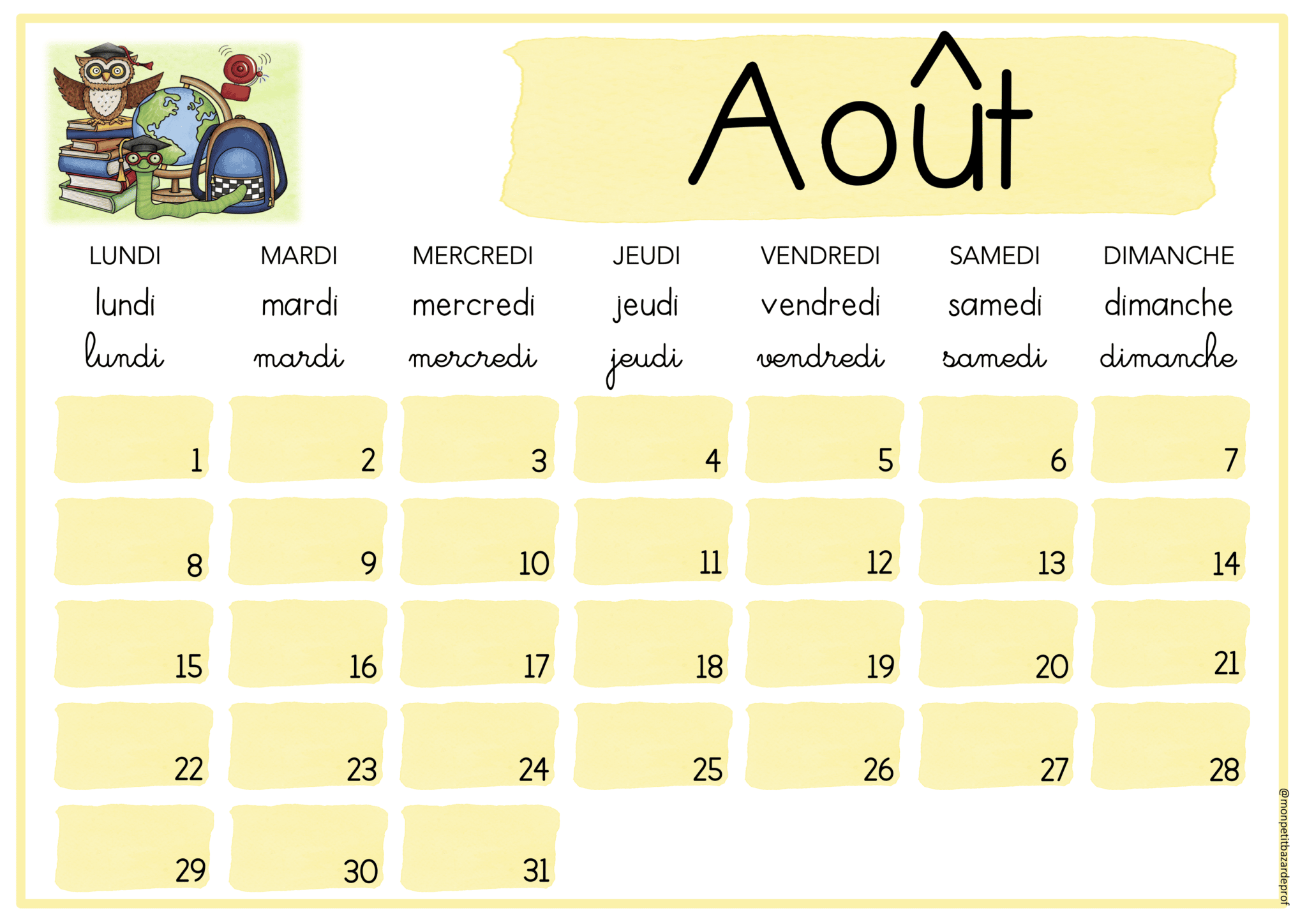 Calendriers français 20242025